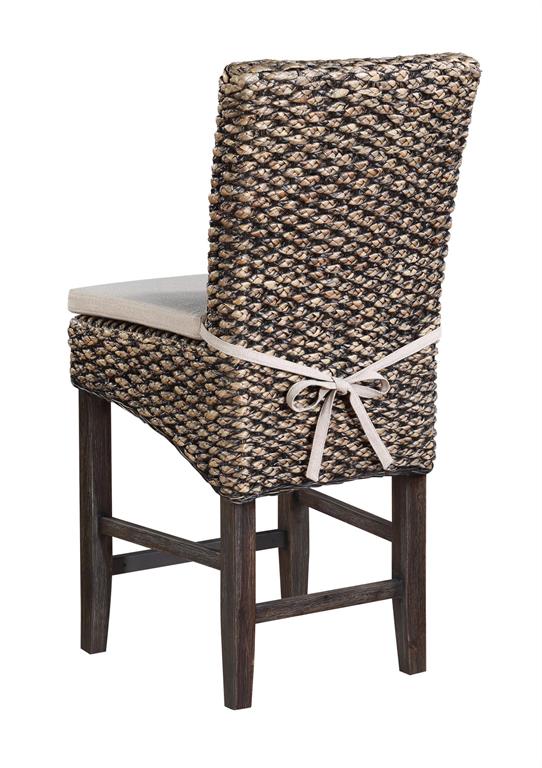 Set of 2  Coastal Seagrass Counter Height Dining Chairs