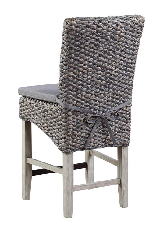 Set of 2  Coastal Seagrass Counter Height Dining Chairs
