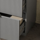 Fluted Bathroom Vanity With Ceramic Sink, Freestanding Cabinet