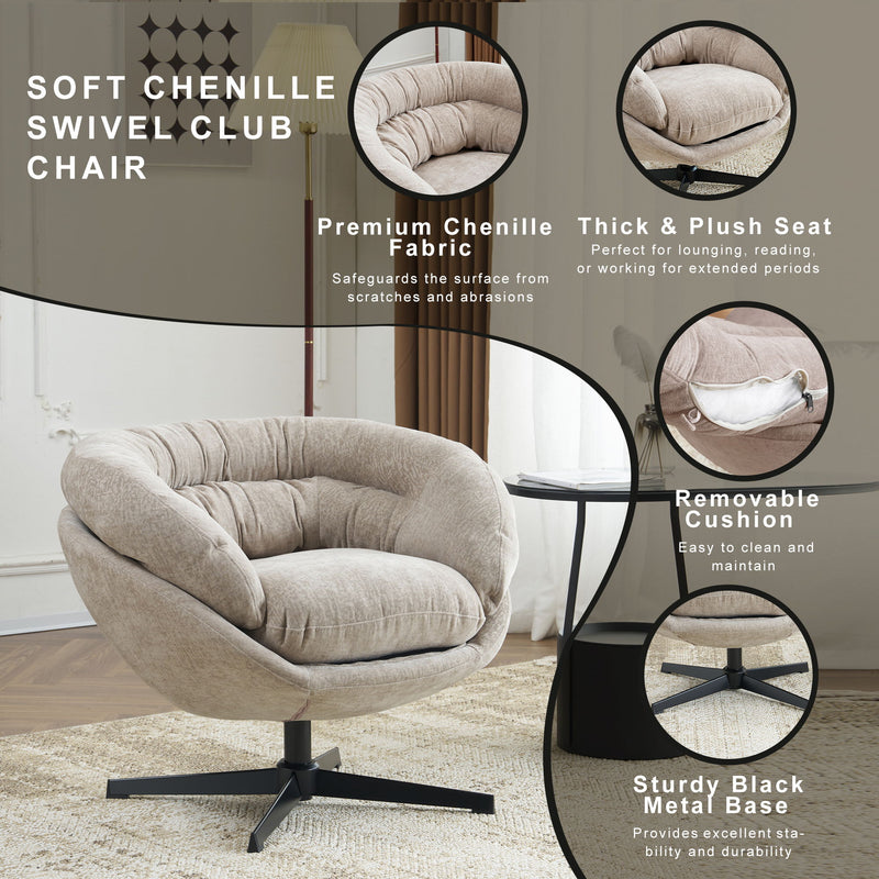 Modern Chenille Office Chair With 360 Degree Swivel