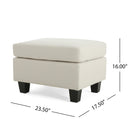 Springfield - Ottoman Contemporary Design Fabric Birch Wood Legs - Beige