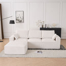 Modular Sectional Sofa With Ottoman, USB And Type C Charger, Petal Armrest Design