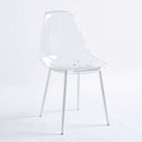 Dining Chair, Metal Leg, Plastic Seat (Set of 4) - Antique White