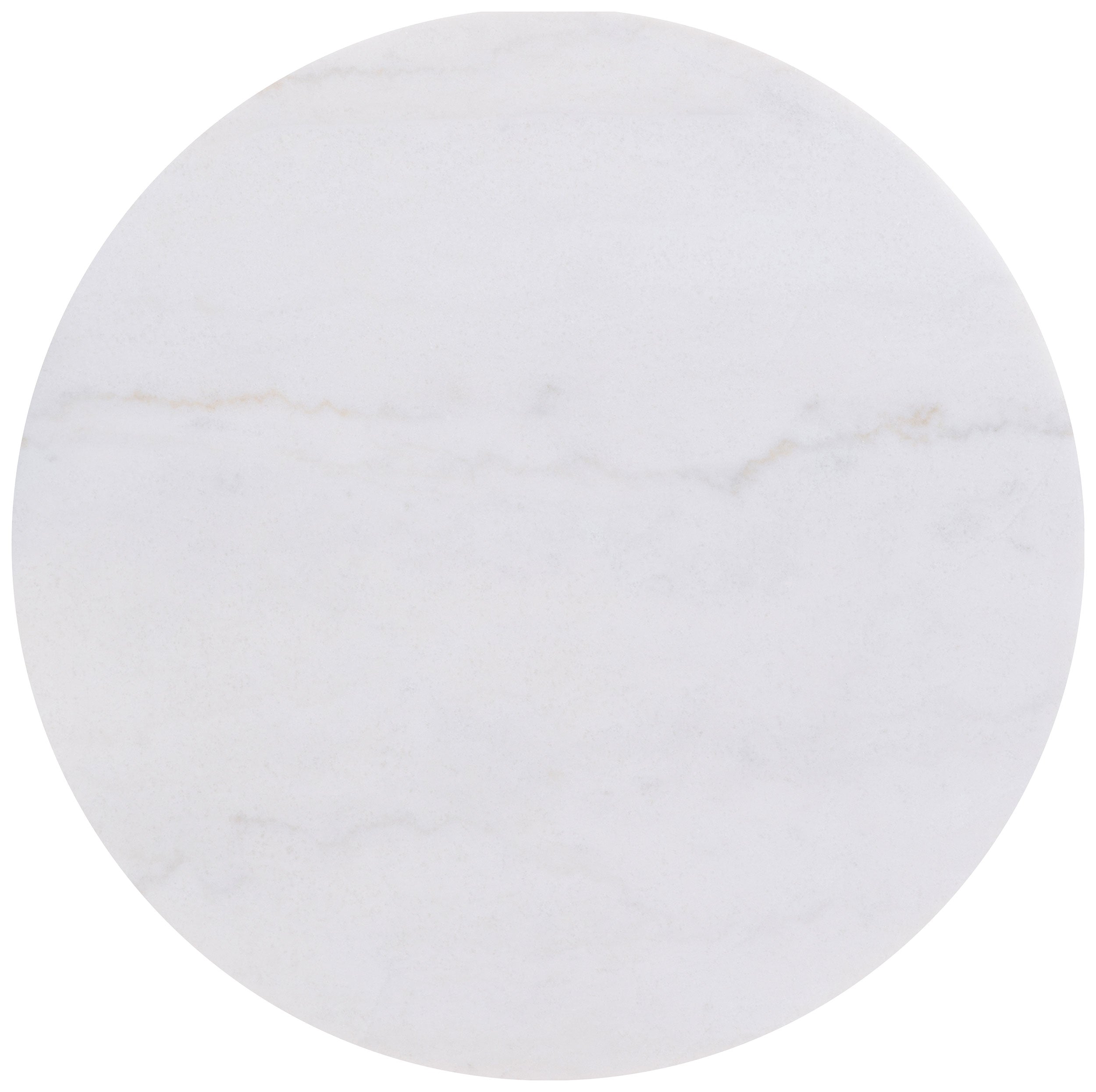 Jason Round White Marble Top Coffee Table Honey Brown — view 3