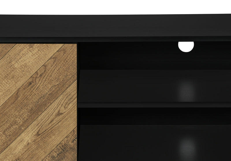 TV Stand, Console, Media Entertainment Center, Storage Cabinet, Modern Design - Black