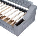 Upholstered Daybed With Storage Armrests And USB Port