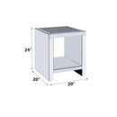 Noralie - End Table With Open Storage Compartment - Clear Glass, Mirrored & Faux Diamonds