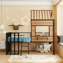 Loft Bed With Roof, Window, Guardrail, Ladder