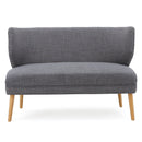 Elegant Classic Upholstered Loveseat With Curved Backrest