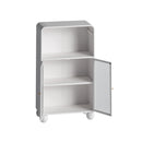 Storage Cabinet With Shelves And Glass Door, Freestanding Organizer For Bathroom - White