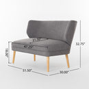 Elegant Classic Upholstered Loveseat With Curved Backrest