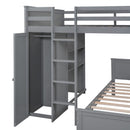 Loft Bed With A Twin Size Standalone Bed, Shelves, Desk, And Wardrobe
