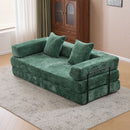 Convertible Floor Sofa Bed With Pillow Back Support Armrest