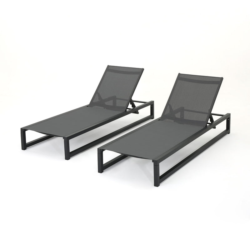 Outdoor Patio Chaise Lounge With 5 Reclining Positions