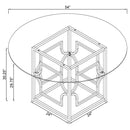 Starlight - Round Glass Top Metal Dining Table