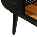 Modern Spacious Cat House With Tempered Glass And Iron Frame For Living Room - Black / Brown