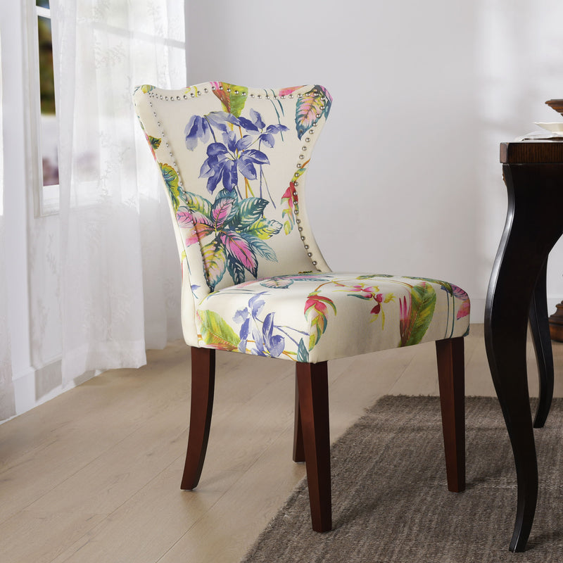 Paradise - Upholstered Accent Chair Printed On - Off-White Floral