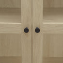 Tall Arched Kitchen Pantry, Modern Farmhouse Wood Kitchen Storage Cabinets, Arched Storage Display Cabinet With Adjustable Shelves, Versatile Cupboard For Kitchen, Dining Room - Natural