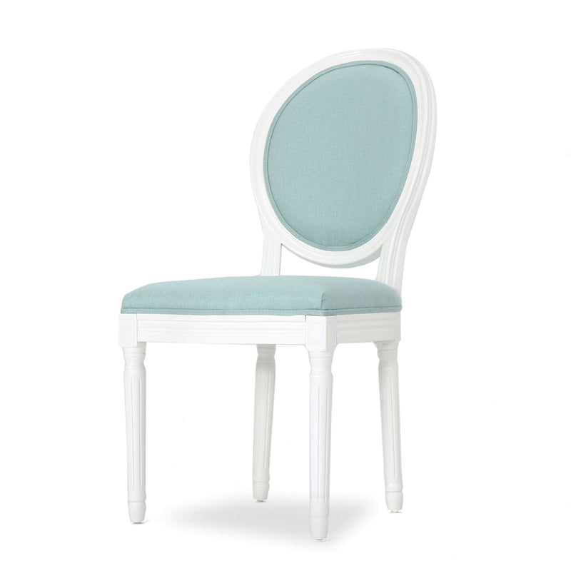 French Country Dining Chair Set With Round Backrest
