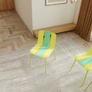 Modern Striped Blocking Single Chairs, Waterproof And Fade Resistant (Set of 4)