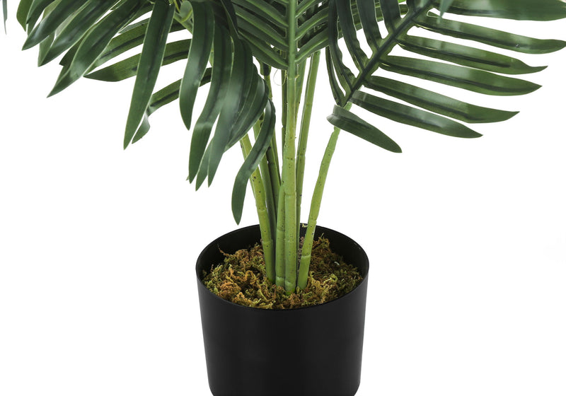 Artificial Plant, 34" Tall, Palm Tree, Indoor, Faux, Fake, Floor, Greenery, Potted, Real Touch, Decorative - Green / Black