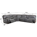Saul - Power Motion Sectional Sofa - Gray Leather-Aire