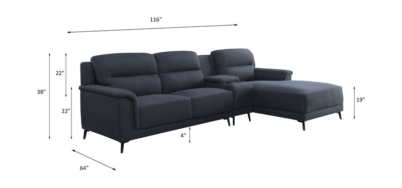 Walcher - Sectional Sofa - Gray Linen