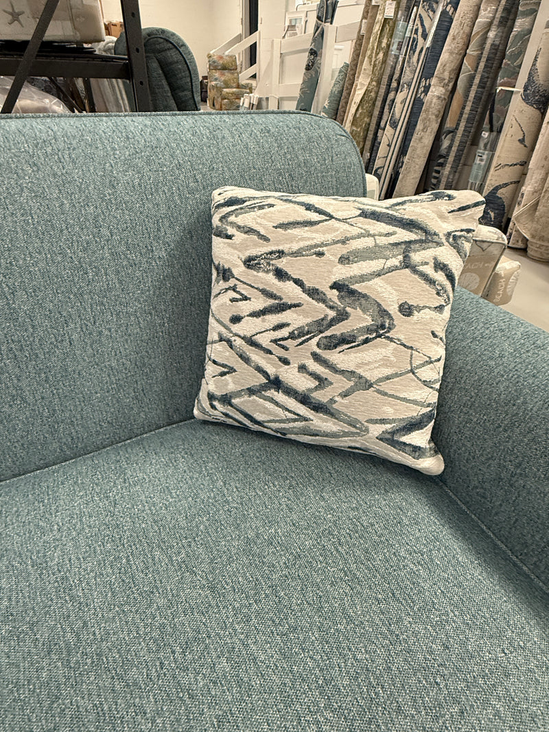 Custom 2 Cushion Sofa w/Pillow Pair
