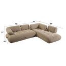 Carrick - Sectional Sofa With 6 Pillows - Beige Sandwich Mesh Fabric
