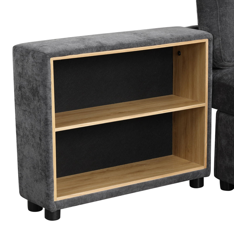 Versatile Modular Free-Combined Sofa With 2 Storage Racks