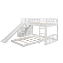 Twin Over Twin Stairway Bunk Bed With Two Drawers And Slide