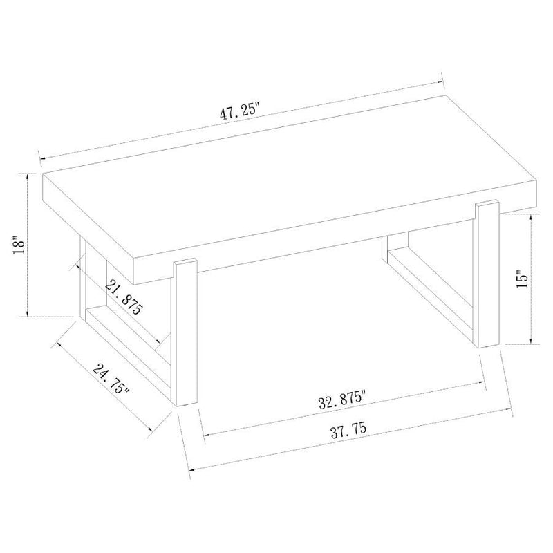 Pala - Rectangular Coffee Table - White High Gloss And Natural