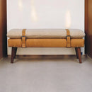Boucle Leather Bench - Tan