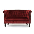 Antique Chesterfield Style Loveseat With Button Tufting