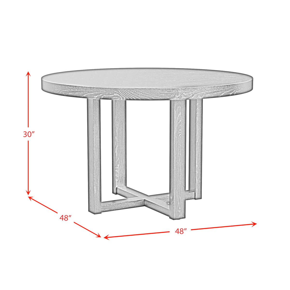 Bahama Breeze 47.5" Round Dining Table in Black by Elements International, view 2