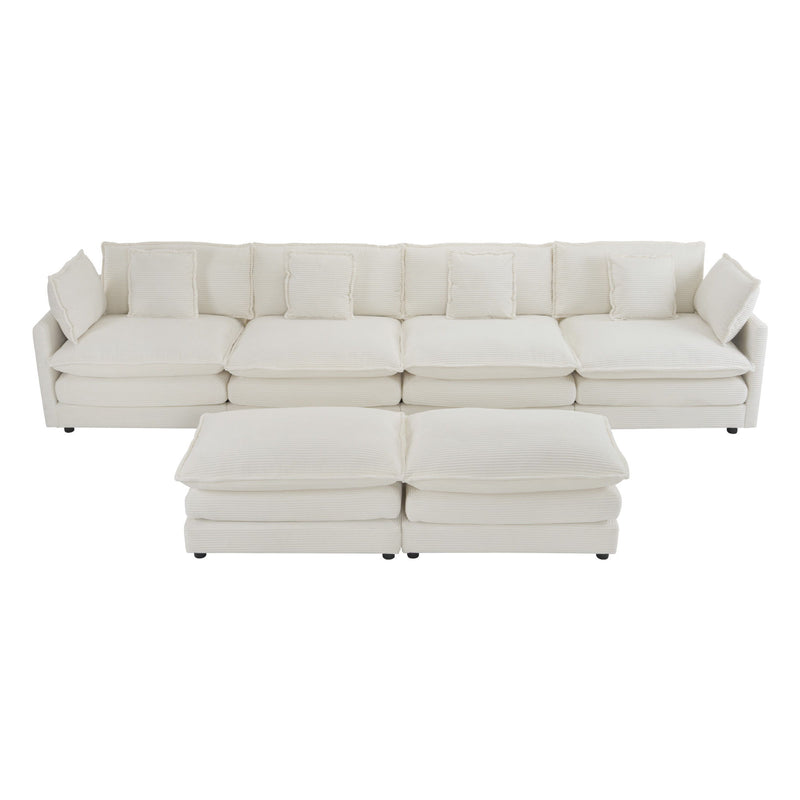 Modern Modular Sectional Sofa With Side Storage Pockets For Living Room