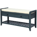 Multipurpose Entryway Shoe Rack With Cushioned Seat And Drawers