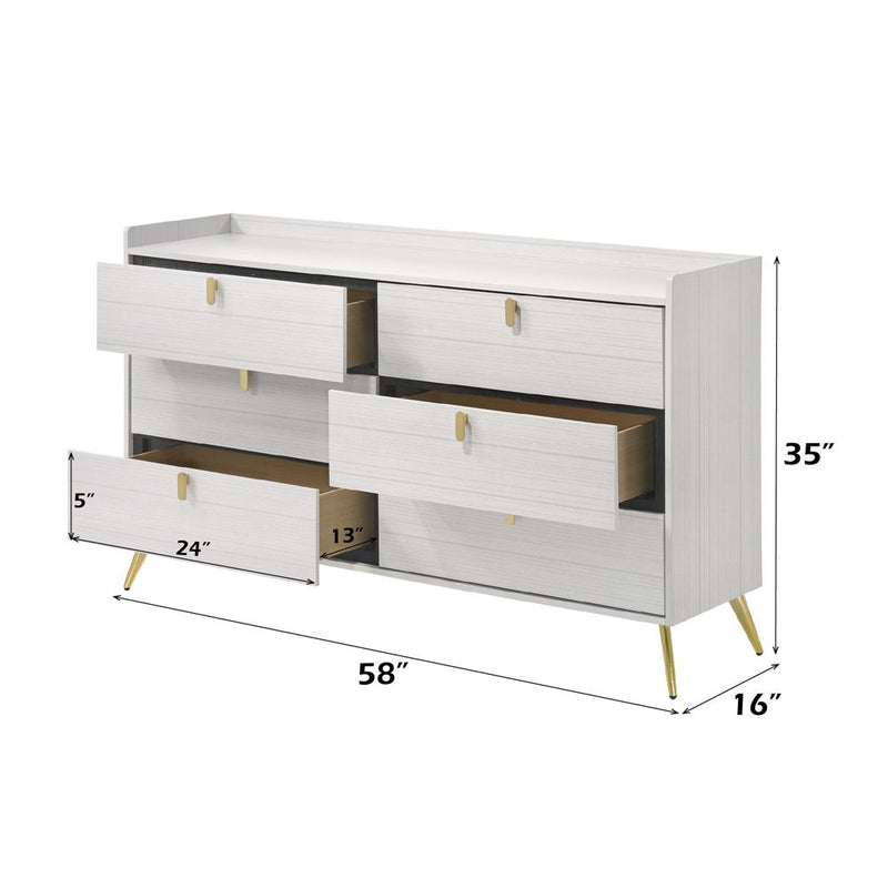 Zeena - Dresser - White Finish - Atlantic Fine Furniture Inc