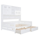 Daybed With All-In-One Cabinet And Shelf