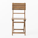 Outdoor Foldable Wood Dining Chair With Slat Design (Set of 2)