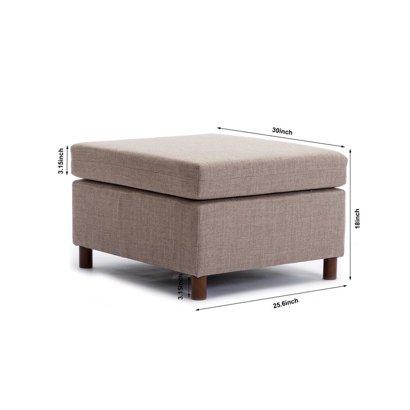 4 Seat Module Sectional Sofa Couch With 2 Ottoman For Living Room, Seat Cushion And Back Cushion Non-Removable And Non-Washable