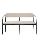 Modern Upholstered Loveseat Settee - Beige / Black / Gold