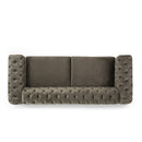 Comfy 3 Sofa With Tufted Back And Arm, Modern For Living Room - Gray