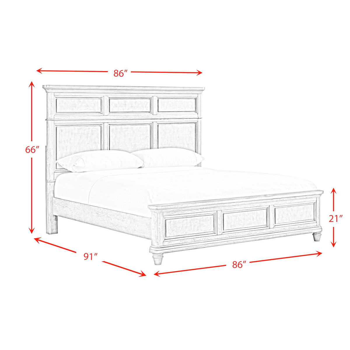 Whit-Ash Panel Bed in Gray by Elements International, view 4