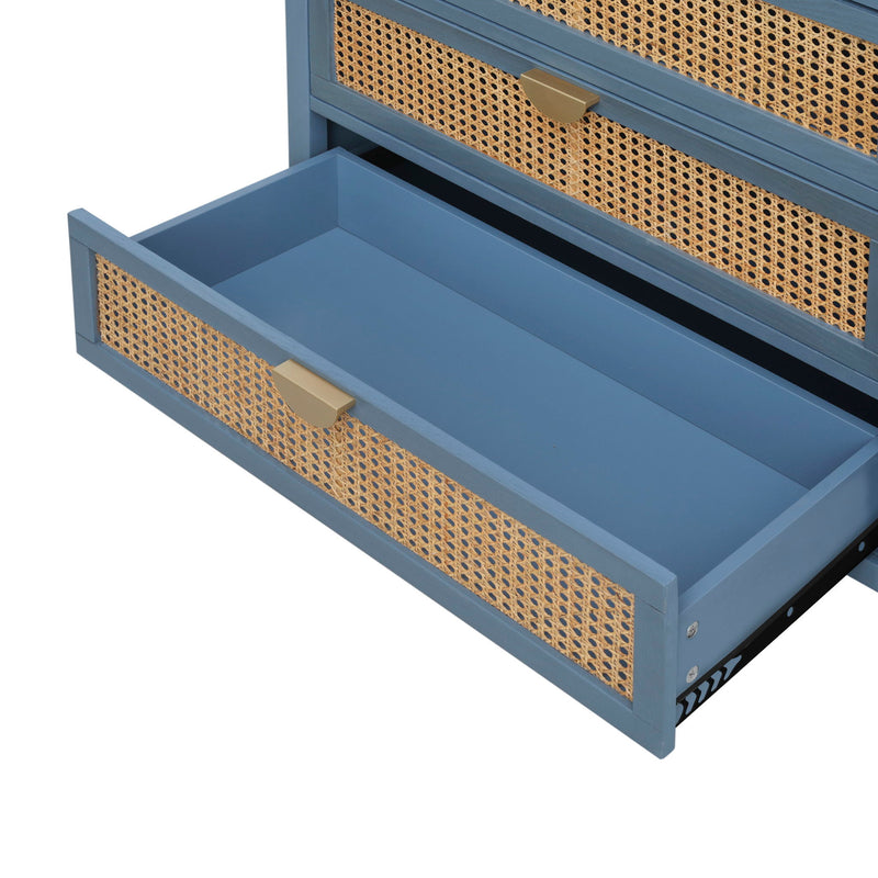 3 Drawer Cabinet, Natural Rattan, American Furniture