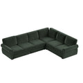 L-Shaped Sofa Couch With Pull Out Bed With Nailhead Trim & Rolled Arm