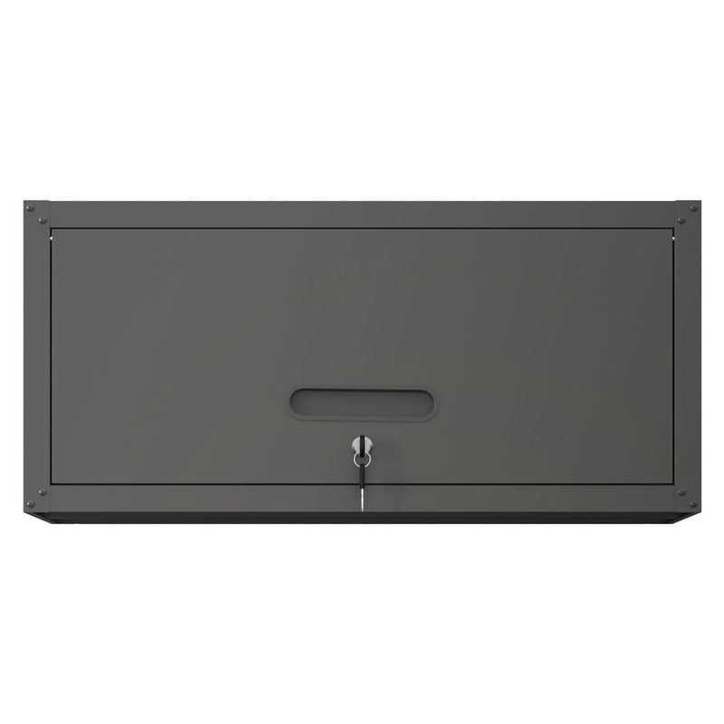 Heavy Duty, Metal Wall Mounted Tool Storage Cabinet Steel Metal Garage Storage Cabinet - Black / Gray