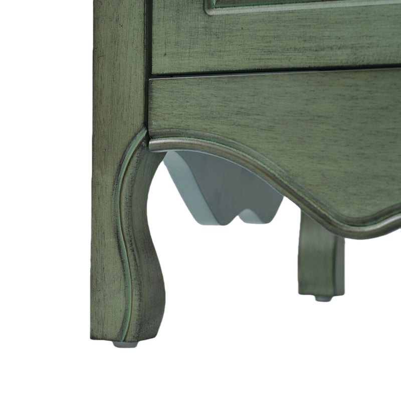 Bathroom Vanity With Rectangle Sink, Tip Out Tray - Antique Blue Green