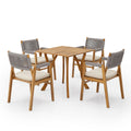 Outdoor Rustic Patio Acacia Bistro Set With Cushions