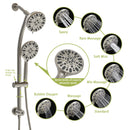 Multi Function Dual Shower Head Shower System With 4.7" Rain Showerhead, 7 Function Hand Shower, Adjustable Slide Bar